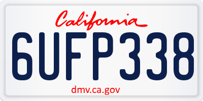 CA license plate 6UFP338