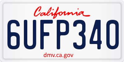 CA license plate 6UFP340