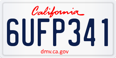 CA license plate 6UFP341