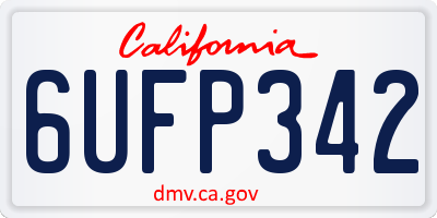 CA license plate 6UFP342