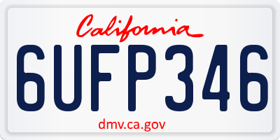 CA license plate 6UFP346