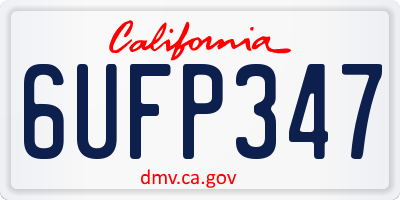 CA license plate 6UFP347