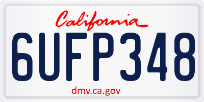 CA license plate 6UFP348