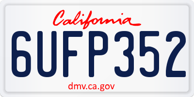 CA license plate 6UFP352