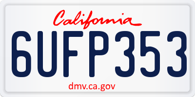 CA license plate 6UFP353