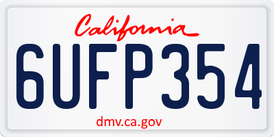 CA license plate 6UFP354
