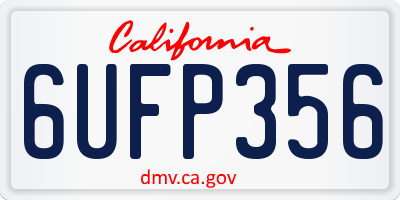 CA license plate 6UFP356