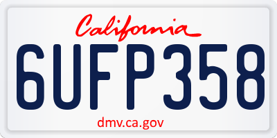 CA license plate 6UFP358