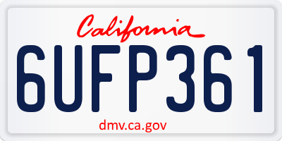 CA license plate 6UFP361