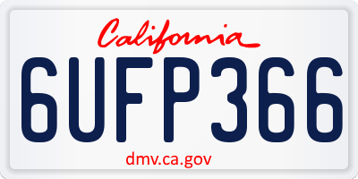 CA license plate 6UFP366