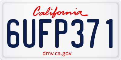 CA license plate 6UFP371