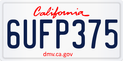 CA license plate 6UFP375