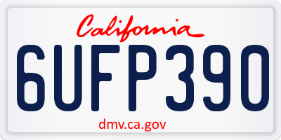 CA license plate 6UFP390