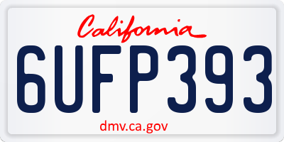 CA license plate 6UFP393