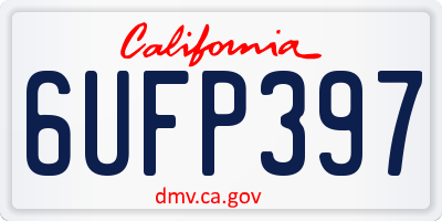 CA license plate 6UFP397