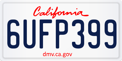 CA license plate 6UFP399