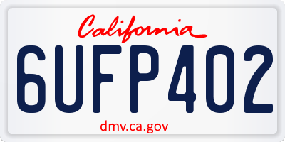 CA license plate 6UFP402