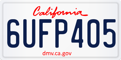 CA license plate 6UFP405