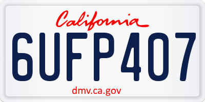 CA license plate 6UFP407