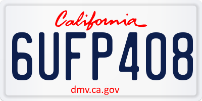 CA license plate 6UFP408