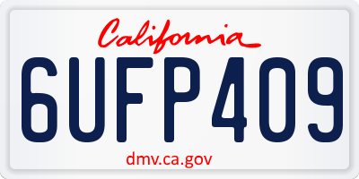 CA license plate 6UFP409
