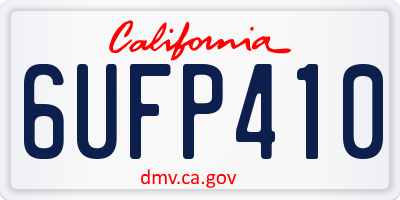 CA license plate 6UFP410