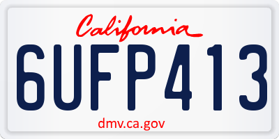 CA license plate 6UFP413
