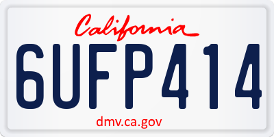 CA license plate 6UFP414