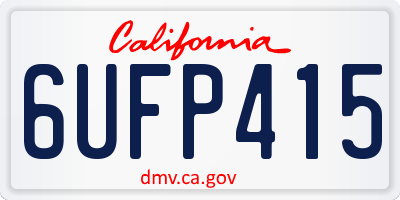 CA license plate 6UFP415