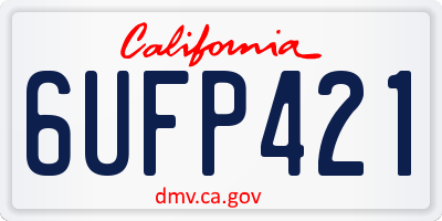 CA license plate 6UFP421