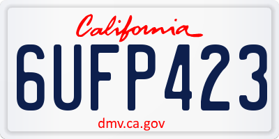 CA license plate 6UFP423