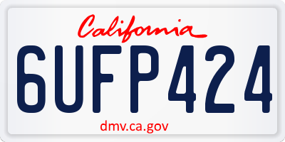 CA license plate 6UFP424