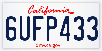 CA license plate 6UFP433