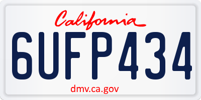 CA license plate 6UFP434