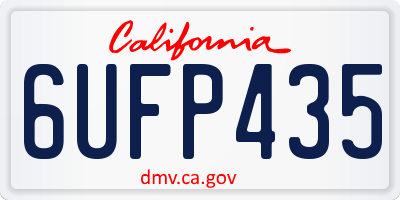 CA license plate 6UFP435