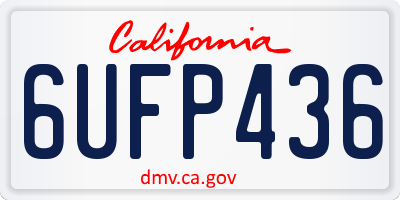 CA license plate 6UFP436