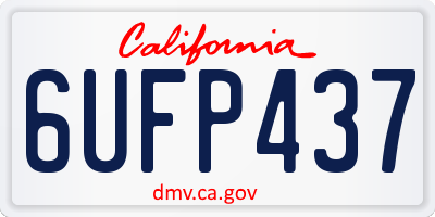 CA license plate 6UFP437