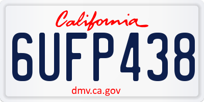CA license plate 6UFP438