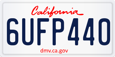 CA license plate 6UFP440
