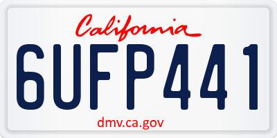 CA license plate 6UFP441