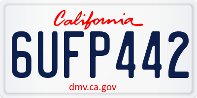 CA license plate 6UFP442