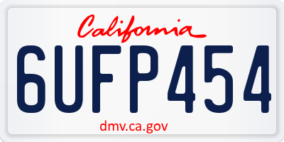 CA license plate 6UFP454