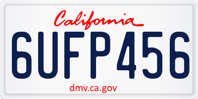 CA license plate 6UFP456