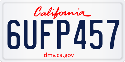 CA license plate 6UFP457
