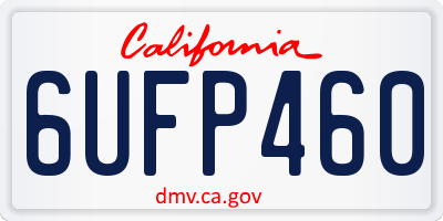 CA license plate 6UFP460