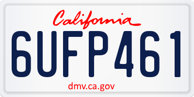 CA license plate 6UFP461