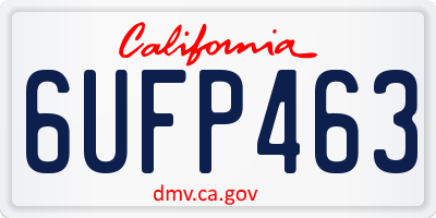 CA license plate 6UFP463