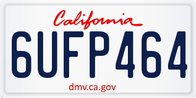 CA license plate 6UFP464