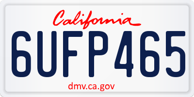 CA license plate 6UFP465