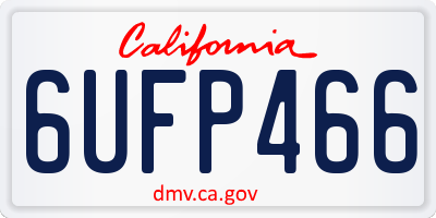 CA license plate 6UFP466
